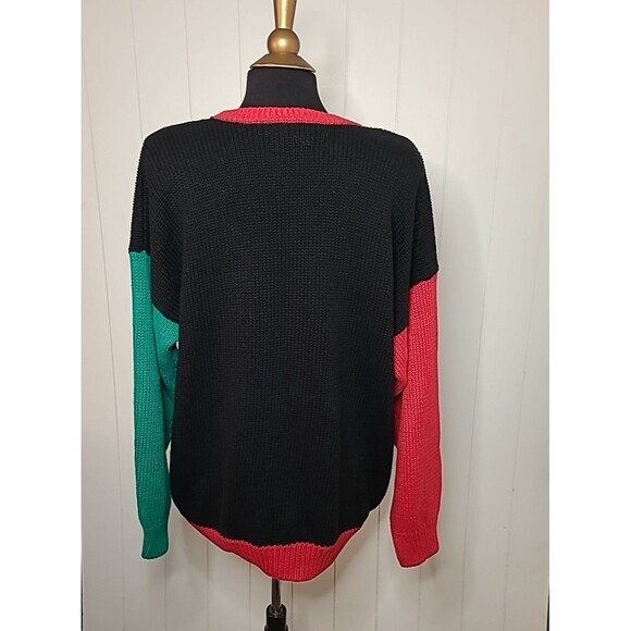 VTG Work In Progress Cardigan Sweater Knit Women Sz 2X Holiday Mistletoe Santa - Picture 6 of 12